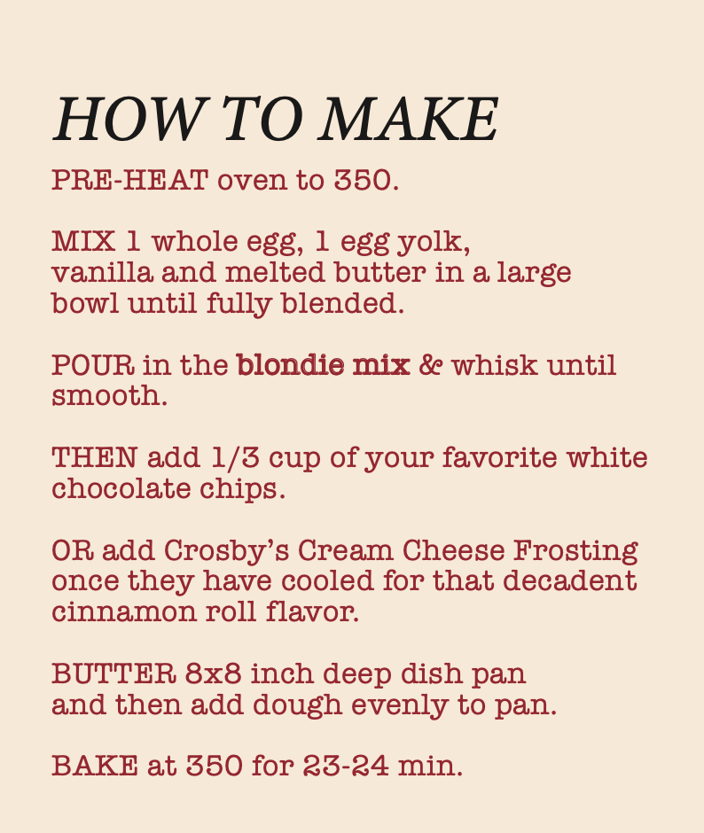 CINNAMON ROLL BAKE MIX